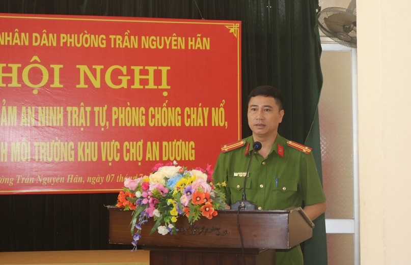 Phường Trần Nguyên Hãn (Lê Chân): Sơ kết bảo đảm ANTT, phòng chống cháy nổ, vệ sinh môi trường khu vực chợ An Dương.